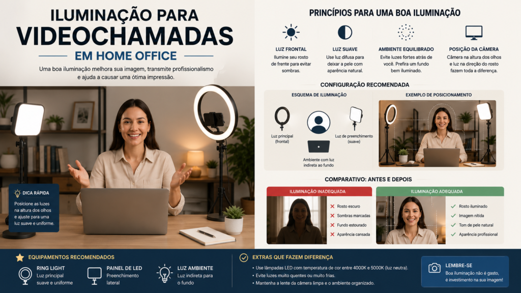 Iluminação para Videochamadas