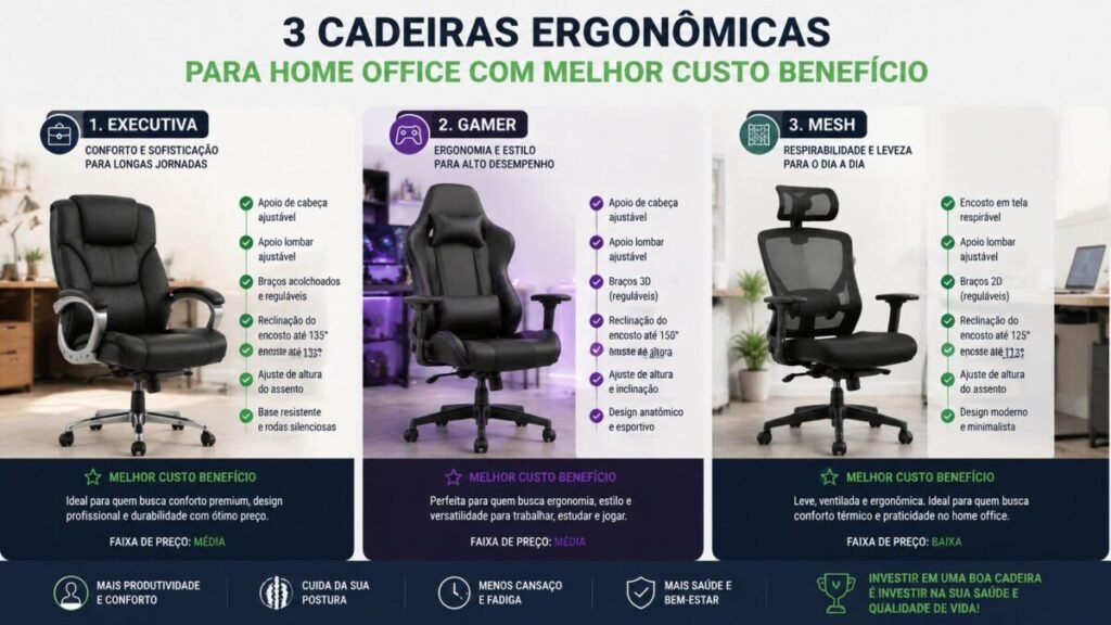 cadeira com melhor custo beneficio