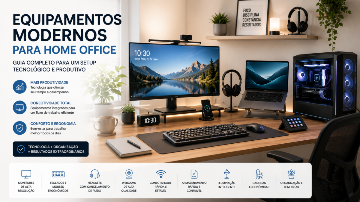 Equipamentos Modernos para Home Office: Guia Completo para um Setup Tecnológico e Produtivo