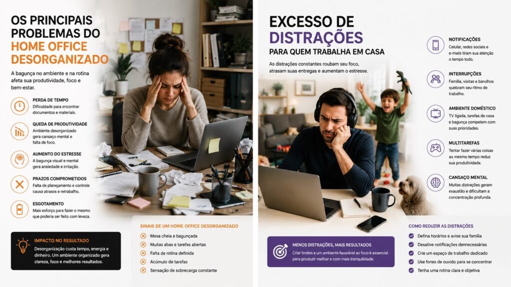 Home Office Desorganizado e Excesso de Distrações