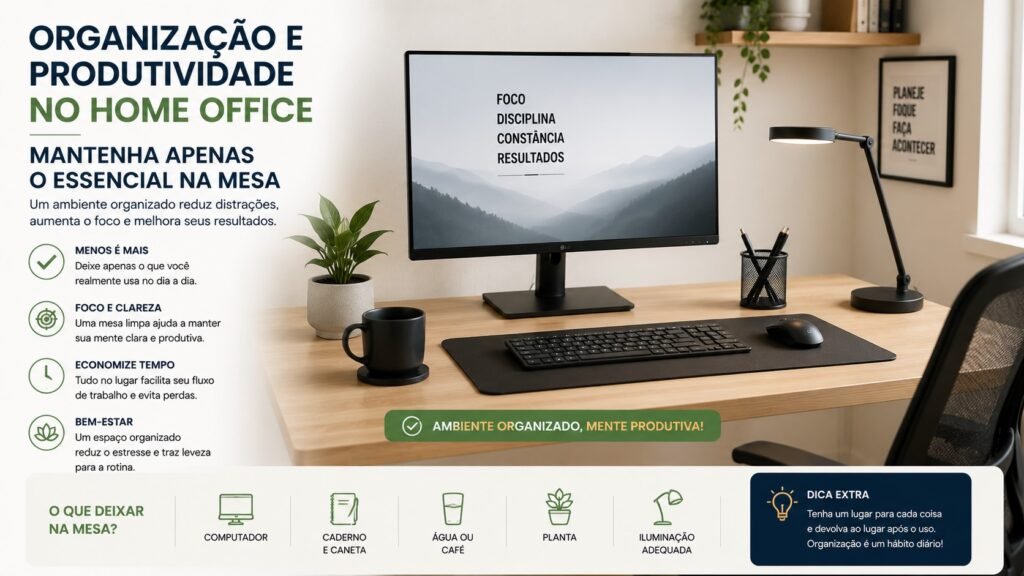 organizar home office mantendo apenas o essencial na mesa