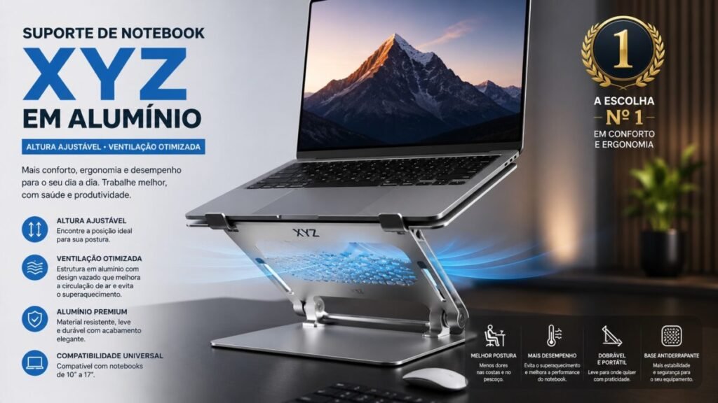 suporte de notebook aluminio