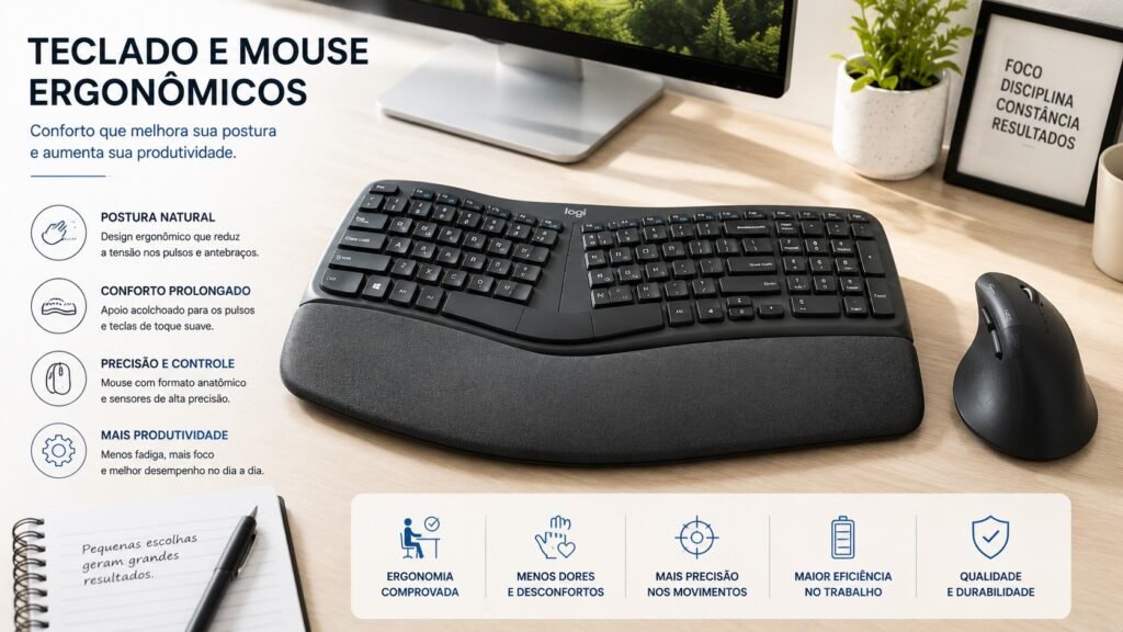 teclado e mouse ergonomicos