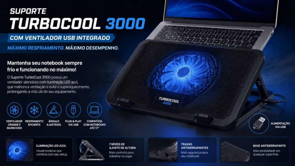suporte notebook turbocool 3000